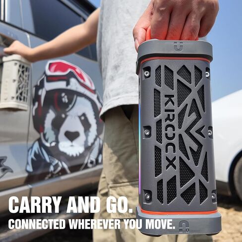 TRAVOR Magnetic Bluetooth Speaker, 45W Rugged All-Aluminum Outdoor Portable Speaker, BassUp, IP68 Waterproof Wireless Speaker for Golf Cart, Camping, Beach, TWS, 25H Playtime, Meteorite Gray in Saudi Arabia