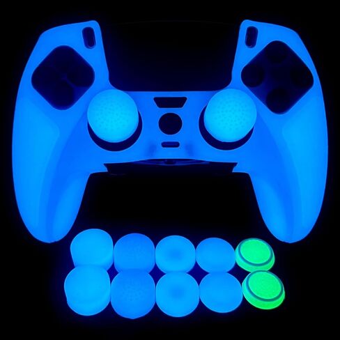 Purple Glitter Anti-Slip Protective Silicone Cover Skin Grips Compatible with ps5 dualsense Edge,8 PCS Glitter Thumb Grips Caps and 2 Grips Caps. in Kuwait