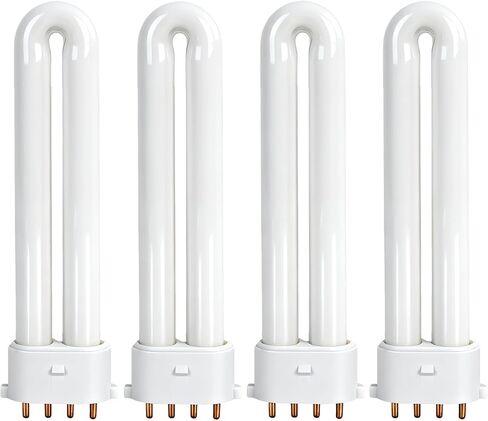 4 عبوات FLS/E9W 6400K 2G7 لمبة فانوس للتخييم، 9W 4-Pin استبدال الفلورسنت لفوانيس كولمان، Rayovac F9w-1، Kandolite 96500، Ozark Trail، 4.7 بوصة، 580 لومن، عمر 10,000 ساعة in Kuwait