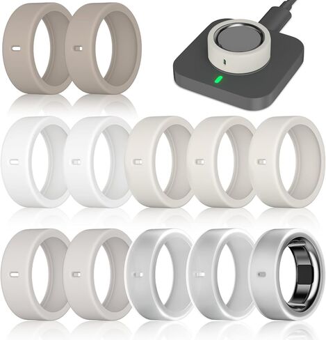12 Pack Ring Cover Compatible with Oura Ring Gen 4/4 Ceramic, Oura Ring Gen 3 Horizon/Heritage, Support Charging with Cover on, Anti-Scratch Elastic Silicone Ring Protector for Men Women Working Out in Saudi Arabia