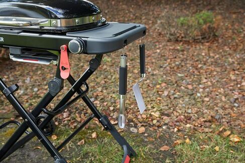 Weber Traveler® Portable Gas Grill (Liquid Propane) for Outdoor Cooking – Black, Porcelain-Enameled Lid, Side Table, Folding Portable Grill with Wheels for Camping, Tailgating & Travel in Kuwait