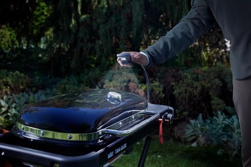 Weber Traveler® Portable Gas Grill (Liquid Propane) for Outdoor Cooking – Black, Porcelain-Enameled Lid, Side Table, Folding Portable Grill with Wheels for Camping, Tailgating & Travel in Kuwait