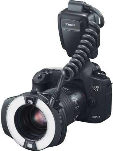 Canon MR-14EX II Macro Ring Lite Bundle | Dual-Tube Ring Flash with E-TTL II, Adjustable Flash Ratio Control & LED Modeling Lamps | Great for Macro Photography (9389B002) + Bag + AA with Charger in Kuwait