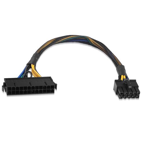 كابل محول الطاقة ATX 24 Pin إلى 10 Pin (نحاس 18AWG، غلاف مجدول) - محول 30 سم لمصدر طاقة اللوحة الأم 10 Pin (33 سم/13.0 بوصة) in Kuwait