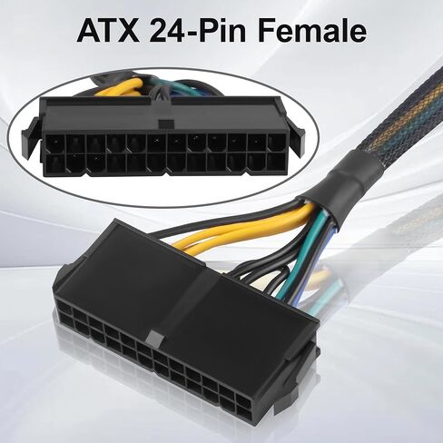 كابل محول الطاقة ATX 24 Pin إلى 10 Pin (نحاس 18AWG، غلاف مجدول) - محول 30 سم لمصدر طاقة اللوحة الأم 10 Pin (33 سم/13.0 بوصة) in Kuwait
