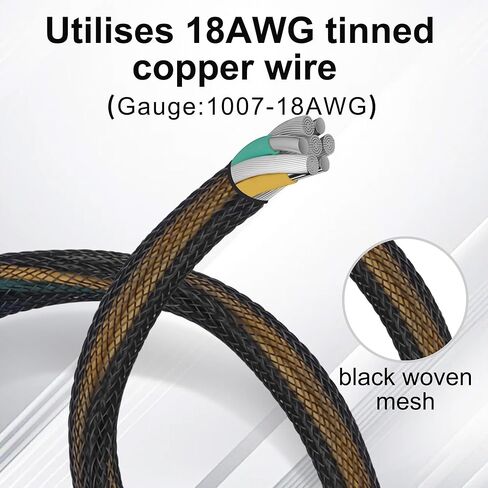 كابل محول الطاقة ATX 24 Pin إلى 10 Pin (نحاس 18AWG، غلاف مجدول) - محول 30 سم لمصدر طاقة اللوحة الأم 10 Pin (33 سم/13.0 بوصة) in Kuwait