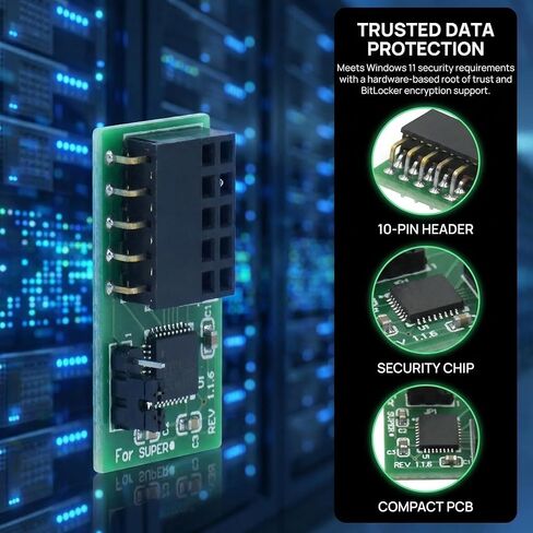 وحدة أمان TPM 2.0 لـ Supermicro، واجهة SPI ذات 10 سنون، متوافقة مع AOM-TPM-9670V-S و9665V، موصل عمودي لترقية Windows 11 والتمهيد الآمن، يدعم C9Z490-PGW، X10، X11 in Kuwait