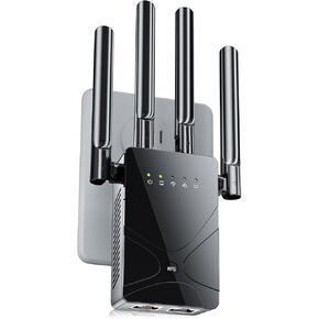 معزز إشارة موسع شبكة WiFi، موسع إنترنت طويل المدى بطول 15599 قدم مربع، معزز شبكة WiFi، أسرع 6 مرات، أقوى مكرر شبكة Wi-Fi لاسلكي مع منفذ إيثرنت، معزز شبكة Wi-Fi يدعم 99% من الأجهزة، إعداد بنقرة واحدة in Kuwait