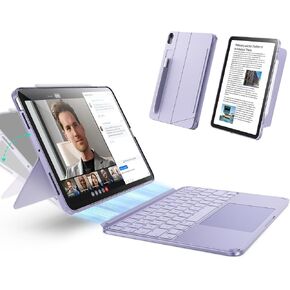 حافظة ESR لجهاز iPad Air 11 بوصة مع لوحة مفاتيح M4/M3/M2 (2026/2025/2024) وحافظة لوحة مفاتيح Air 5th/4th Gen Shift، لوحة مفاتيح مغناطيسية قابلة للفصل، أوضاع عمودية/أفقية، لوحة تتبع يمكن النقر عليها في أي مكان، أرجواني in Kuwait