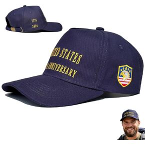 U.S. 250th Anniversary Patriotic Baseball Cap 1776–2026, Embroidered Navy Blue USA Hat, Adjustable Cotton Blend Baseball Hat for Men Women in Saudi Arabia