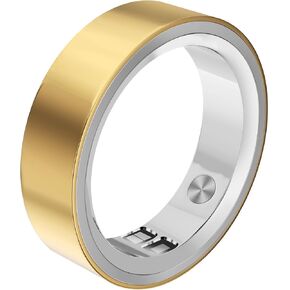 RQZ Smart Ring for Women Men, Fitness Tracker with Heart Rate Tracking, Sleep Tracking, Step Counter, Vibration Alert, 5ATM Waterproof, iOS Android Compatible, Gold Size 8 in Saudi Arabia