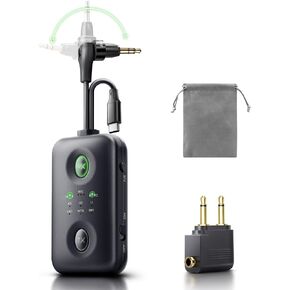 Bluetooth 5.4 Transmitter Receiver, Upgraded 180° Rotatable 3.5mm Aux/USB-C Adapter for Airplane, TV, PS5, Phone, Qualcomm aptX Adaptive Low Latency for Dual AirPods/Headphones (3 in 1) in Kuwait