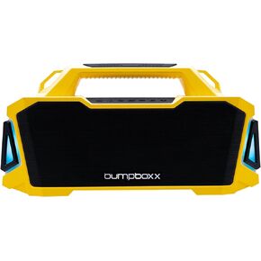 Bumpboxx Bluetooth Retro Boombox Thump، وقت تشغيل يصل إلى 32 ساعة، بطارية قابلة للشحن، إقران TWS، صندوق Boombox مقاوم للماء IPX6 مع جهير قوي، منفذ USB وحزام قابل للتعديل، أصفر غير يانع in Kuwait