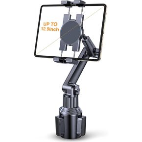 Coolpow Cup Holder Tablet Holder for Car【15" Height Adjustable】 Car Cup Holder ipad Car Mount for Truck Stand Car Tablet Holder Multi Angle Car Mount for All 4.7"-13" Apple iPad Samsung Galaxy Tab in Saudi Arabia