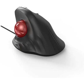 JOMAA Wired Trackball Mouse – 6-Button Ergonomic Design with CPI Switch (400/800/1200/1600), Red LED Indicator, 250Hz Polling Rate, Plug & Play, for PC, Laptop, Desktop (Black) in Saudi Arabia