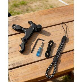 NOVASPARK إصدار إبهام رماية دوار 360 درجة للقوس المركب - حساسية الزناد القابلة للتعديل، مجموعة أدوات مساعدة الذعر المستهدفة مع أدوات كسر واضحة وإعداد للهدف والصيد in Kuwait