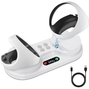 PSVR2 Charging Station for PSVR2 Sense Controller, Quick Charging Dock with 4 Type-C Magnetic Clasp/Type-C Cable Desk Charger Stand Compatible with PS VR2 Controller in Saudi Arabia