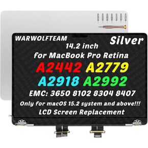 14.2 بوصة متوافق مع MacBook Pro A2442 A2779 A2918 A2992 Retina M1 M2 M3 2021 2023 EMC 3650 EMC 8102 EMC 8304 EMC 8407 3024 x 1964 LCD LED مجموعة بديلة كاملة (فضي) in Kuwait