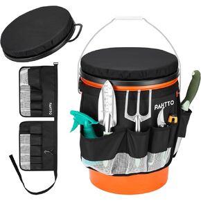 PAHTTO 5 Gallon Bucket Seat,Tool Organizer Bag & Bucket Seat Lid | Silent 360° Swivel Bucket Chair, for Camping, Fishing, Gardening, Yard Work, Hunting(Bucket and Tools Not Included) in Kuwait