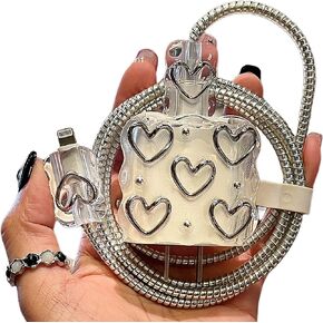 Cute Glitter Charger Cover for iPhone iPad 18W/20W Charger Adapter,Luxury Electroplated Bling Love Heart Charger Cord Protector,Soft Phone Cord Protector,Cable Protector for iPhone 15 16 17 Pro Max in Kuwait