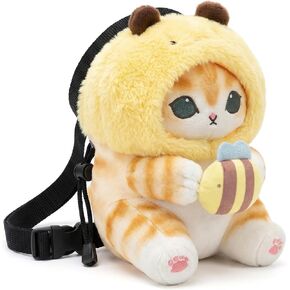 Bee Cat Rock Climbing Chalk Bag, Fun Plush Animal Chalk Pouch with Drawstring, Adjustable Waist Belt for Indoor Outdoor Bouldering Sport Climbing in Saudi Arabia