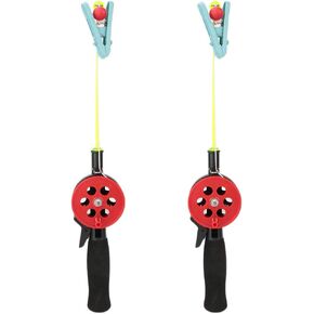 Qqmora Crab Fishing Rod الجليد القطب الروبيان المشبك الملحقات لون عشوائي للأطفال، الأطفال الصيد رود الجليد الصيد القطب حجم صغير النايلون خط الصيد بكرة in Kuwait