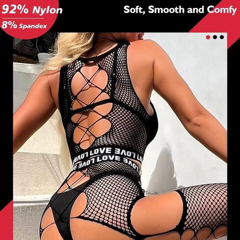 Sexy Lingerie For Women Sparkle Naughty Rhinestone Fishnet Lingerie Set Erotic Mesh Rave Bodysuits Outfit Teddy in Saudi Arabia