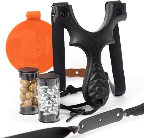 حزمة SimpleShot Scout LT2 Slingshot مع الهدف، وذخيرة من الفولاذ والطين، ومجموعتين من الأشرطة، ومرفق شريط مشبك متكامل، ومشاهد من الألياف البصرية، ومقاييس مقبض معيارية، من المبتدئين إلى المحترفين in Saudi Arabia