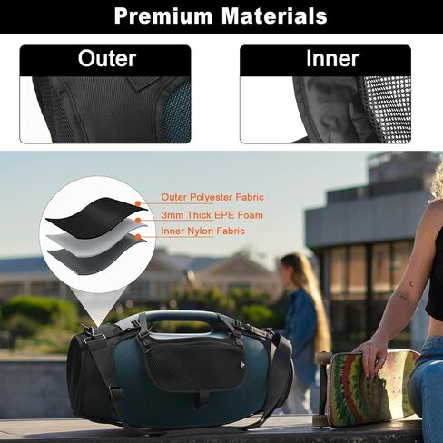 غطاء حزام حمل للسفر متوافق مع مكبر الصوت المحمول JBL Boombox 4، وغطاء شبكي على الجانبين مع حزام كتف وحقيبة إكسسوارات in Kuwait