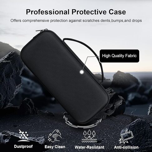 حافظة حماية صلبة من RAIALL لمكبر صوت MiLESEEY GeneSonic Pro Golf، حقيبة سفر مقاومة للصدمات مع جيب شبكي لكابل USB وحلقة تسلق، أسود in Kuwait