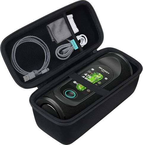 RAIALL Hard Protective Case for MiLESEEY GeneSonic Pro Golf Speaker, Shockproof Travel Bag with Mesh Pocket for USB Cable and Carabiner, Black in Saudi Arabia