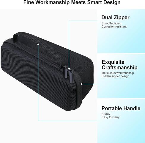 RAIALL Hard Protective Case for MiLESEEY GeneSonic Pro Golf Speaker, Shockproof Travel Bag with Mesh Pocket for USB Cable and Carabiner, Black in Saudi Arabia