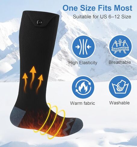Heated Socks for Men Women 5000mAh Rechargeable Heated Socks 4 Heat Settings Washable Foot Warmer in Saudi Arabia