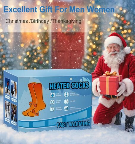 Heated Socks for Men Women 5000mAh Rechargeable Heated Socks 4 Heat Settings Washable Foot Warmer in Saudi Arabia