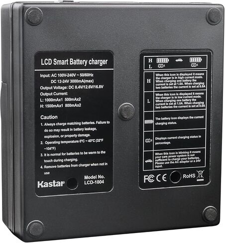 Kastar LCD شاحن سريع ذكي مزدوج وبطارية 2 حزمة لبطارية LP-E19 LPE19 LP-E4 LPE4 LP-E4N، EOS-1D C، EOS-1D Mark III، EOS-1Ds Mark III، EOS-1D Mark IV، EOS-1DX Mark II Mark 2 كاميرات in Kuwait