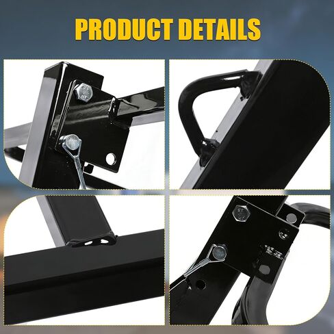 رف PENSUN RV Hitch Mount Kayak، حامل كاياك عمودي بطول 2 بوصة، حامل كاياك فولاذي شديد التحمل قابل للتعديل يحمل ما يصل إلى 150 رطلاً للمركبات الترفيهية والشاحنات وسيارات الدفع الرباعي، مع حشوة ناعمة وأشرطة سقاطة in Kuwait