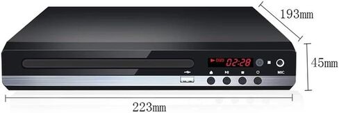 مشغل DVD للتلفزيون المنزلي ومشغل الأقراص المضغوطة مع جهاز تحكم عن بعد 1080P HD مدمج، كابلات HDMI وRCA مجانية لجميع المناطق، مدخل USB، شاشة دعم وجهاز عرض، أجهزة تلفزيون جديدة وقديمة in Kuwait