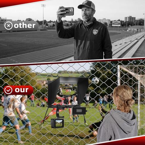 Cell Phone Fence Mount with Shade, Game Changer Mounting kit for iPhones, Mevo Start, GoPro, Insta 360 and Other Action Cameras, for Recording Baseball,Softball and Tennis Games(Matte Black) in Kuwait