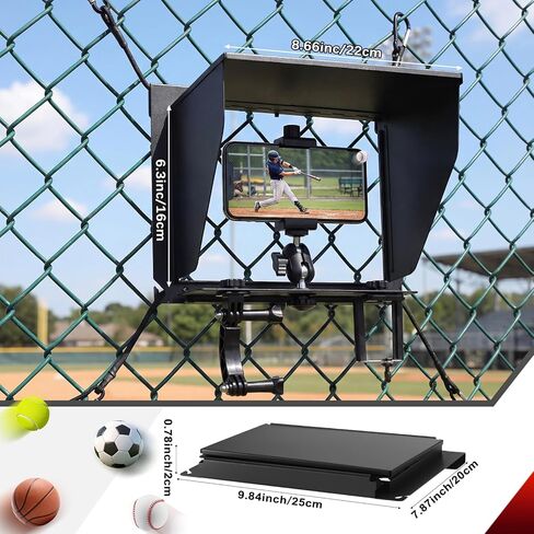 Cell Phone Fence Mount with Shade, Game Changer Mounting kit for iPhones, Mevo Start, GoPro, Insta 360 and Other Action Cameras, for Recording Baseball,Softball and Tennis Games(Matte Black) in Kuwait