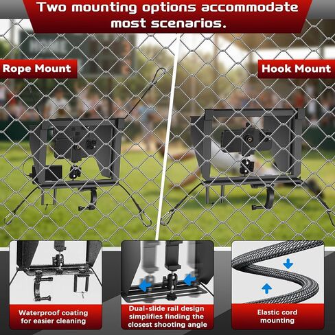 Cell Phone Fence Mount with Shade, Game Changer Mounting kit for iPhones, Mevo Start, GoPro, Insta 360 and Other Action Cameras, for Recording Baseball,Softball and Tennis Games(Matte Black) in Saudi Arabia
