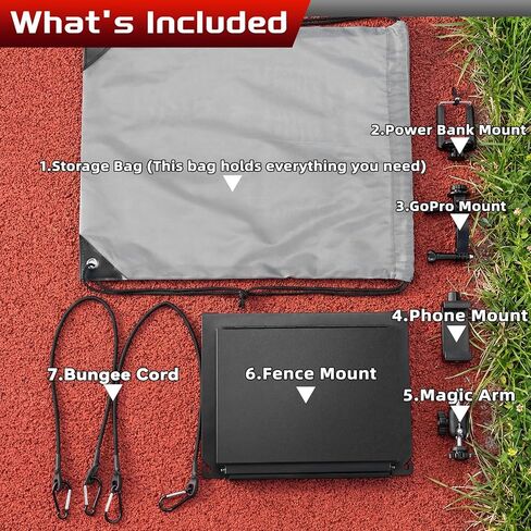 Cell Phone Fence Mount with Shade, Game Changer Mounting kit for iPhones, Mevo Start, GoPro, Insta 360 and Other Action Cameras, for Recording Baseball,Softball and Tennis Games(Matte Black) in Kuwait