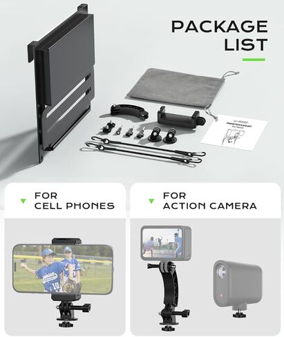حامل سياج هاتف قابل للطي LC-dolida مع مظلة - مجموعة متعددة الإمكانات رفيعة للغاية لأجهزة iPhone وGoPro وMevo وInsta360 وكاميرات الحركة - أيادي ثابتة لألعاب البيسبول وكرة القدم وكرة القدم in Kuwait