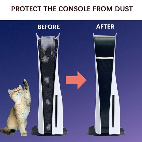 شبكة غطاء غبار من GETYEA لوحدة تحكم PS5 - سهلة التركيب لجهاز PlayStation 5 (قرص ورقمي) مع مشبك سيليكون - مضاد للغبار وشعر الحيوانات الأليفة - غير متوافق مع PS5 Slim in Kuwait