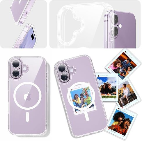 حافظة Toushion 3 في 1 لهاتف iPhone 17 شفافة، تناسب MagSafe، غير صفراء، واقي شاشة * 1 واقي عدسة الكاميرا * 1، حماية من الدرجة العسكرية لغطاء الهاتف 6.3 بوصة in Kuwait