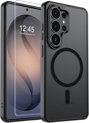 حافظة SUPFINE مغناطيسية لهاتف Samsung Galaxy S26 Ultra مع واقي شاشة، (مغناطيس مدمج) (حماية من السقوط من الدرجة العسكرية) حافظة هاتف نحيفة شفافة مضادة للصدمات، أسود in Kuwait