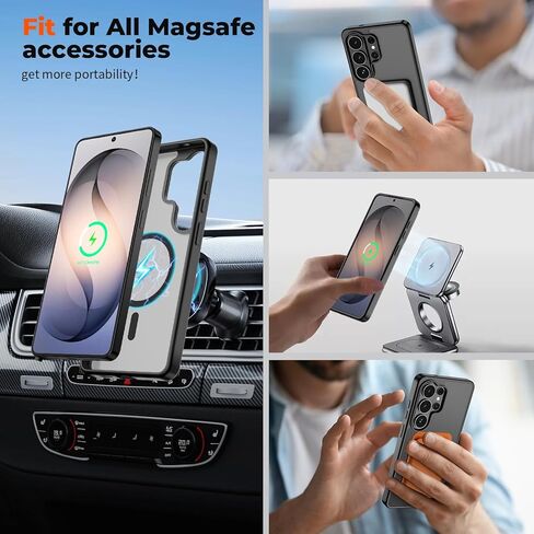 حافظة SUPFINE مغناطيسية لهاتف Samsung Galaxy S26 Ultra مع واقي شاشة، (مغناطيس مدمج) (حماية من السقوط من الدرجة العسكرية) حافظة هاتف نحيفة شفافة مضادة للصدمات، أسود in Kuwait