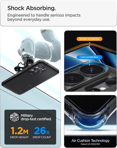 حافظة Spigen لهاتف Galaxy S26 Ultra، Tough Armor MagFit [مسند] [متوافق مع MagSafe] [حماية من الدرجة العسكرية] - أسود in Kuwait