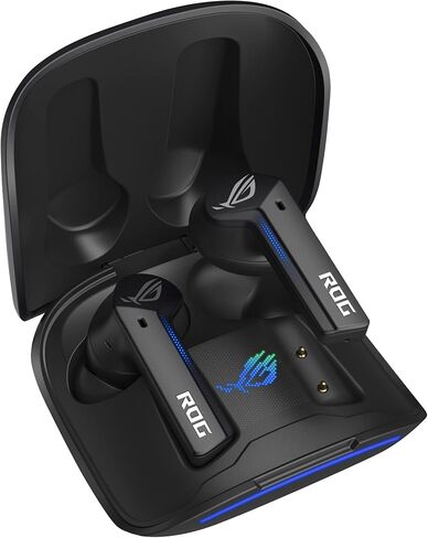 سماعات أذن ASUS ROG Cetra مفتوحة لاسلكية - وضع مزدوج (BT/2.4 جيجا هرتز)، ميكروفون رباعي بخاصية إلغاء الضوضاء، زمن استجابة منخفض، وقت تشغيل 16 ساعة، مقاومة للماء IPX5، للاستخدام اليومي/التمرين/الخارج/الألعاب - أسود in Kuwait