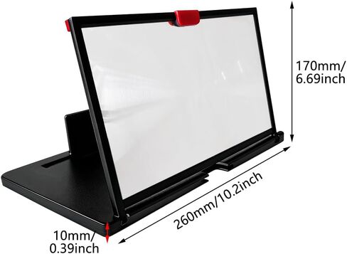 Screen Phone Magnifier, 12" HD Mobile Phone Magnifier Projector Screen for Movies,Videos, Gaming Portable Foldable 3D Magnifying Scree-n for Elderly(Color:Black) in Kuwait