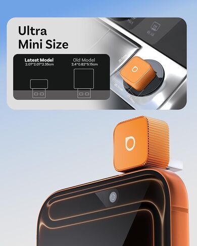 OTTOCAST 2026 New Mini Slim Orange، محول CarPlay 2 في 1 لاسلكي ومحول Android التلقائي، توصيل وتشغيل دونجل Carplay اللاسلكي، اتصال تلقائي 5s، مكعب صغير للسيارات السلكية في المصنع، iPhone وAndroid in Kuwait